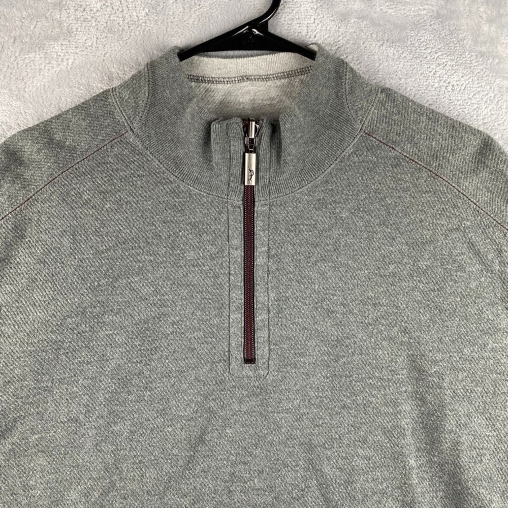 Tommy Bahama 1/4 Zip Pullover Men XL Gray Flipside Sweatshirt Reversible Sweater - Picture 3 of 8